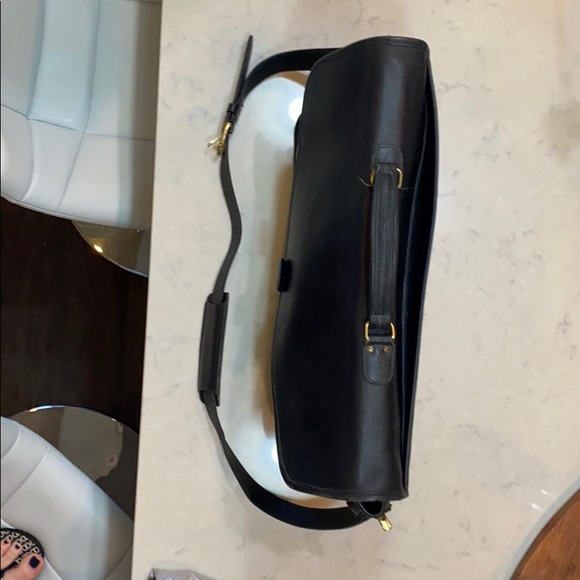 Coach Navy Leather Briefcase Satchel with Strap - Picture 3 of 7